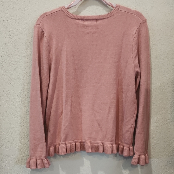 Badgley Mischka Blush Pink Knit Cardigan With Beautiful Embellishments - Picture 7 of 9